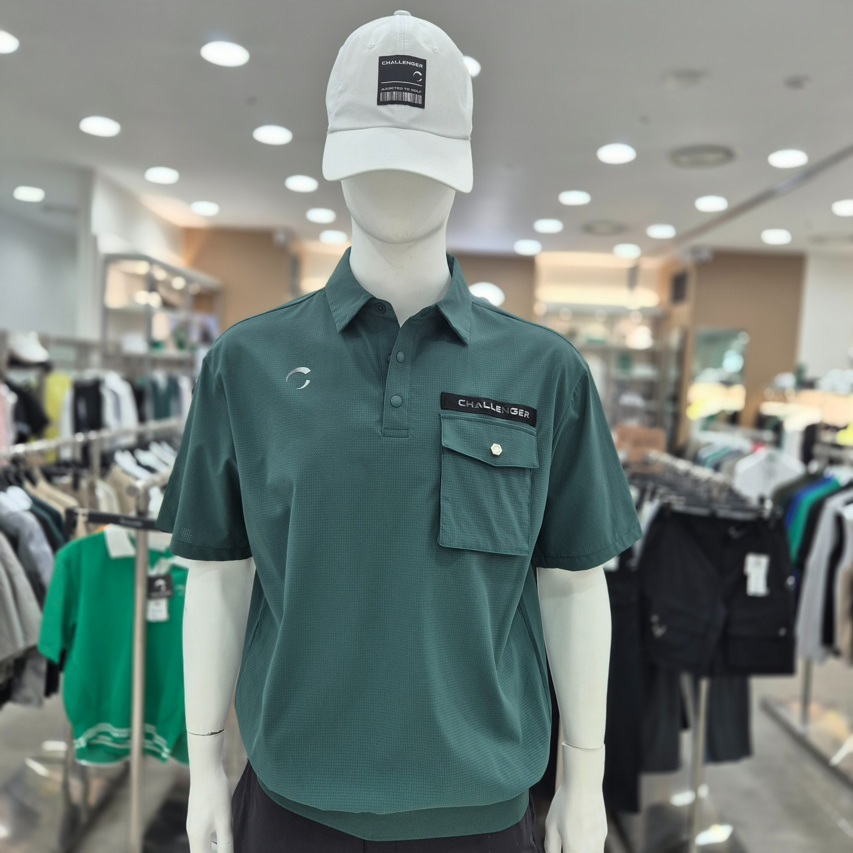 모다아울렛][챌린저]남성 에어리 굴 블루종 카라 반팔 우븐탑_CHE2MWT5215DN_IC 인천점